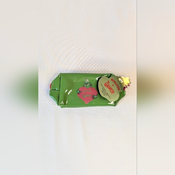Grinch x Revolution Cosmetic Bag Small Holiday Christmas Make Up Tote Pouch NWT - Picture 2 of 6